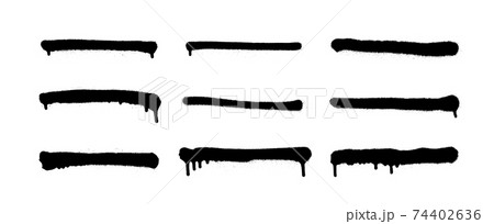Set of graffiti spray banner. Vector spray paint shapes with smudges Set of graffiti spray banner. Vector spray paint shapes with smudges 74402636