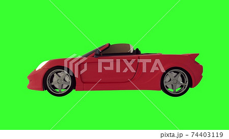 Red convertible sports car on a green screen.... - Stock Illustration  [74403119] - PIXTA
