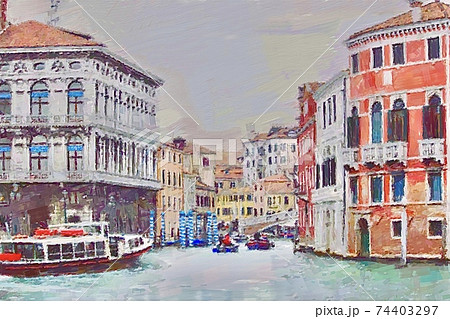 イタリア ヴェネツィアの風景のイラスト素材