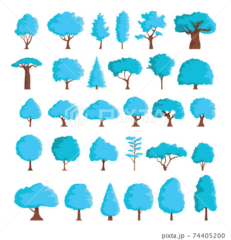 Cartoon winter trees setのイラスト素材 [74405200] - PIXTA