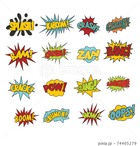 Comic sound effect boobles set 74405279