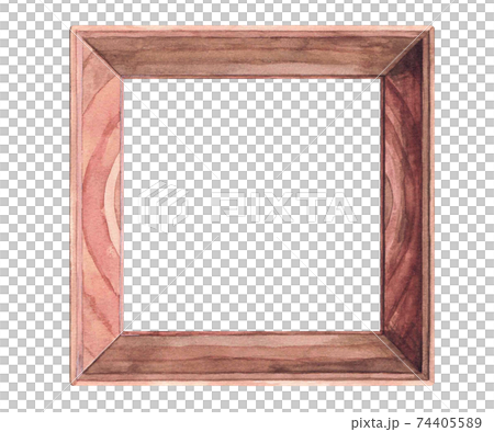 Wooden picture frame (watercolor illustration) 74405589