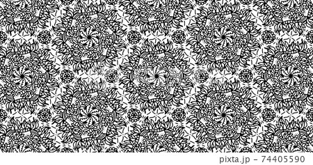 Beautiful illustration of monochromatic symmetrical patterns and designs. Concept of home decor and interior designing Beautiful illustration of monochromatic symmetrical patterns and designs. Concept of home decor and interior designing 74405590