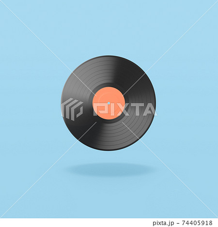 Vinyl Record on Blue Background Vinyl Record on Blue Background 74405918