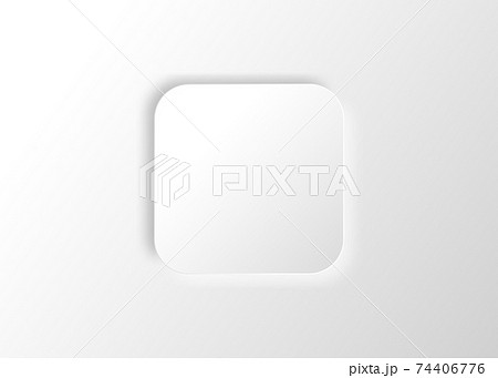 Neumorphic square. Blank banner. Copy space. White geometric shape in a trendy soft 3D style with shadow, vector illustration 74406776
