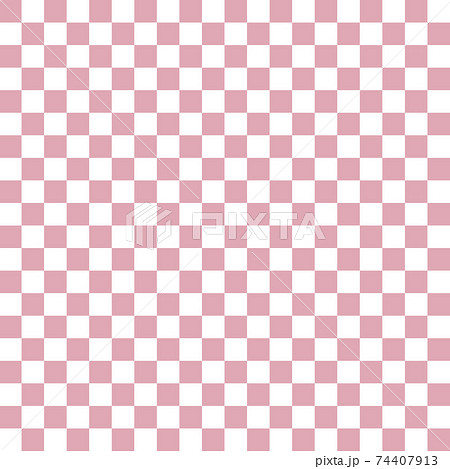 ピンク背景 格子柄 チェック柄 正方形 市松模様 のイラスト素材