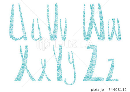 Latin hand drawn alphabet in sewing style Latin hand drawn alphabet in sewing style 74408112