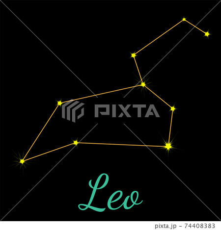 Leo vector constellation with stars and name Leo vector constellation with stars and name 74408383