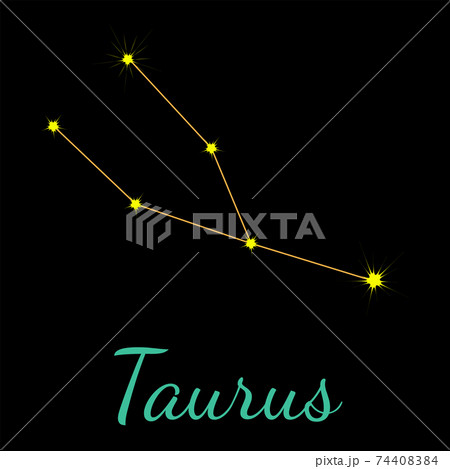 Taurus vector constellation with stars and name 74408384