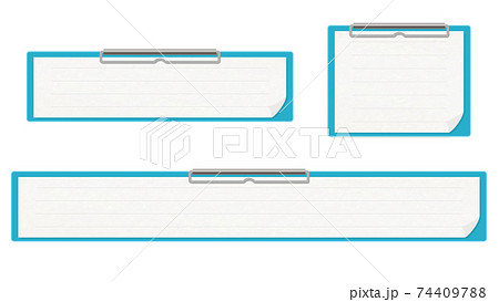 水色クリップボードのテロップベース 74409788