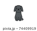正面を向いて座る犬のイラスト（カラー2） 74409919