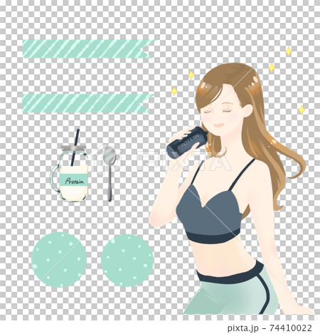 Woman Drinking Protein / Dark Gray x Mint Woman Drinking Protein / Dark Gray x Mint 74410022