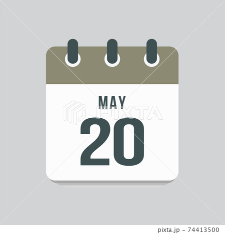 Icon day date 20 May, template calendar page 74413500