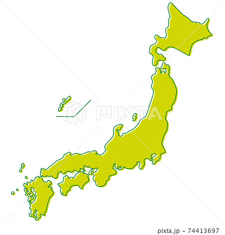 シンプルな日本地図のイラスト素材