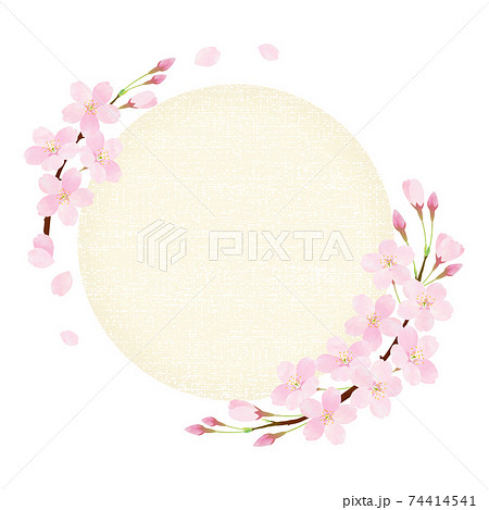 桜の花のベクターフレーム素材 74414541