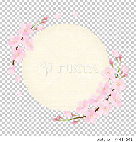 桜の花のベクターフレーム素材 74414541