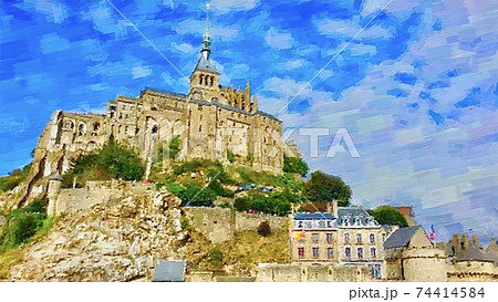 フランス・モンサンミシェルの風景 74414584