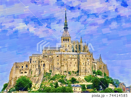 フランス・モンサンミシェルの風景 フランス・モンサンミシェルの風景 74414585