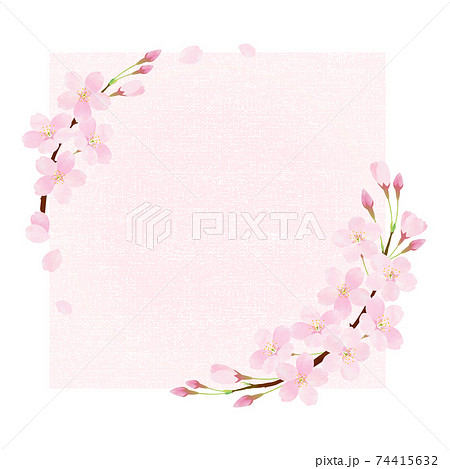 桜の花のベクターフレーム素材 74415632