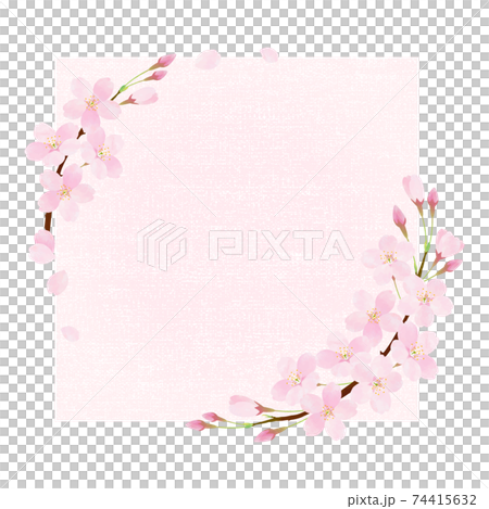 桜の花のベクターフレーム素材 74415632