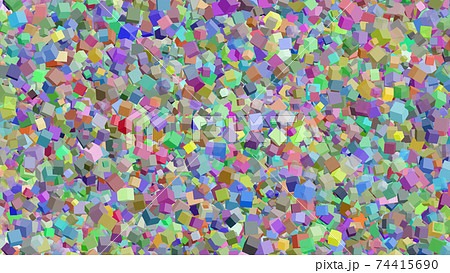 CGキューブ　多数の転がる立方体 74415690