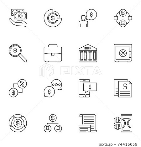 Set of Money vector concept icons in outline style Set of Money vector concept icons in outline style 74416059