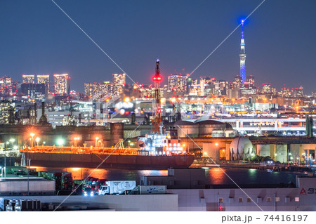 《神奈川県》工場夜景と都市夜景 《神奈川県》工場夜景と都市夜景 74416197
