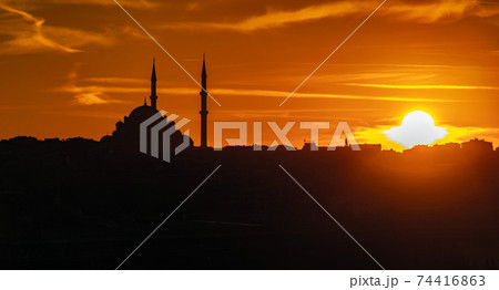 Evening atmosphere with dramatic sky over the dome Evening atmosphere with dramatic sky over the dome 74416863