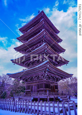 定義山西方寺の五重塔（宮城県仙台市） 74417091