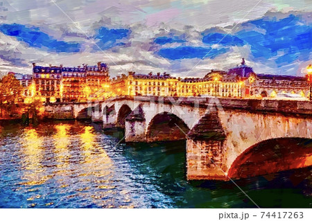 フランス・パリの風景のイラスト素材 [74417263] - PIXTA