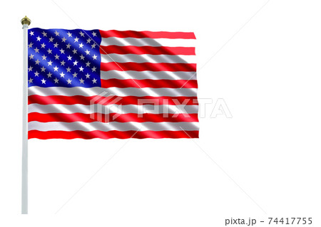Isolated Image Of Waving Usa Flag Png File のイラスト素材