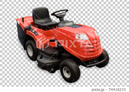 Gardening equipment - generic red tractor mower isolated on a white background. PNG file with transparent background. Gardening equipment - generic red tractor mower isolated on a white background. PNG file with transparent background. 74418233