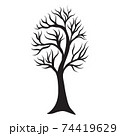 Tree silhouette isolated illustration on white background 74419629