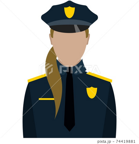 Woman Police Officer Portrait Isolated On White のイラスト素材