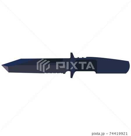Survival knife made from black steel isolated on white Survival knife made from black steel isolated on white 74419921