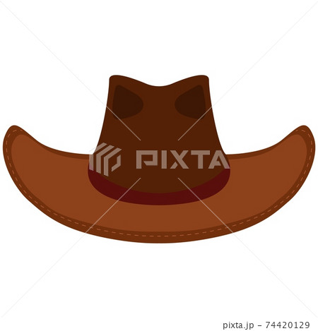 Male Cowboy Hat With Wide Brim Flat Vector のイラスト素材