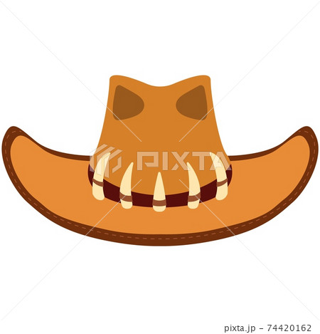 Cowboy Hat With Fangs Flat Vector Isolated On のイラスト素材