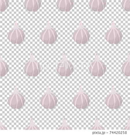 Garlic bulb seamless pattern in cartoon art style. 74420258