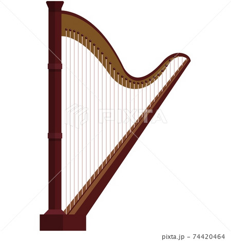 Harp Music Icon Flat Vector Isolated のイラスト素材