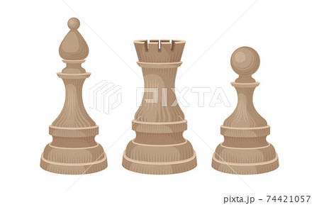 White Chess Piece or Chessman with Rook and Pawn Vector Set White Chess Piece or Chessman with Rook and Pawn Vector Set 74421057