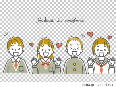Simple and cute line art illustration material set for middle and high school students Simple and cute line art illustration material set for middle and high school students 74421393