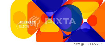 Modern geometric round shapes and dynamic lines, abstract background. Vector illustration for placards, brochures, posters and banners 74422293