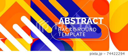 Modern geometric round shapes and dynamic lines, abstract background. Vector illustration for placards, brochures, posters and banners 74422294