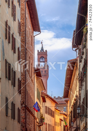 Narrow medieval street in Florence, Italy 74422930