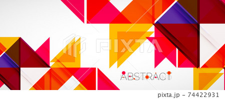 Geometric abstract background. Techno color triangle shapes. Vector illustration for covers, banners, flyers and posters and other designs Geometric abstract background. Techno color triangle shapes. Vector illustration for covers, banners, flyers and posters and other designs 74422931