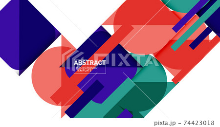 Simple circles and triangles abstract background. Vector illustration for covers, banners, flyers and posters and other designs 74423018