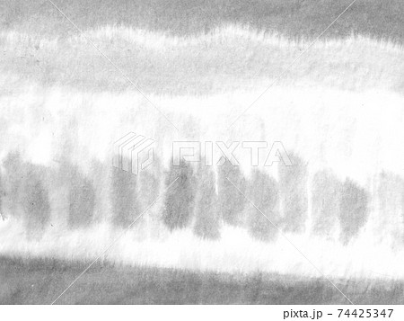 都市の雨背景イラスト 墨の手描きイラスト のイラスト素材