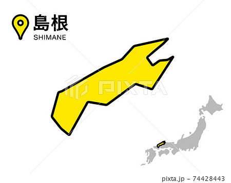 島根県のデフォルメ地図のベクターイラスト素材 74428443