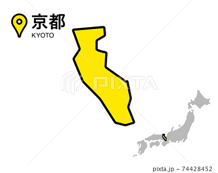 京都府のデフォルメ地図のベクターイラスト素材 74428452
