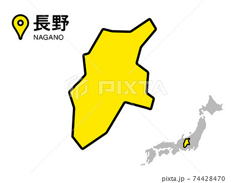 長野県のデフォルメ地図のベクターイラスト素材のイラスト素材